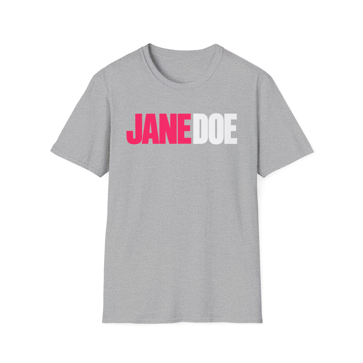 Jane Doe Graphic T-Shirt — Bold Pink & White Name Tee