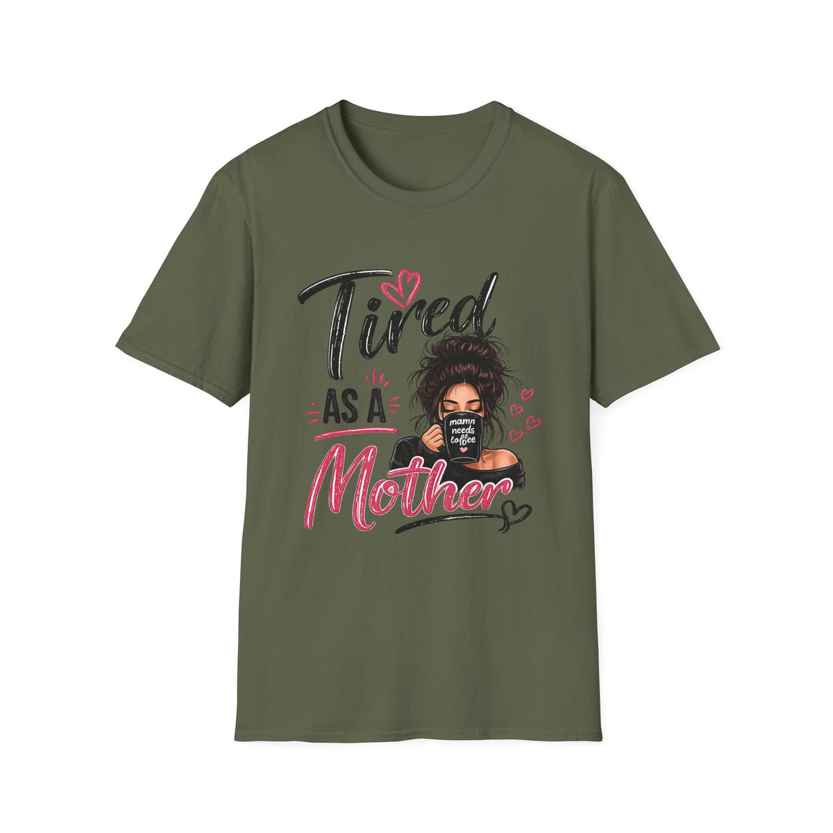 T-Shirt — "Tired as a Mother" Graphic Tee — Funny Mom Gift