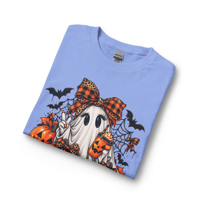Halloween Ghost with Pumpkins Long Sleeve Tee
