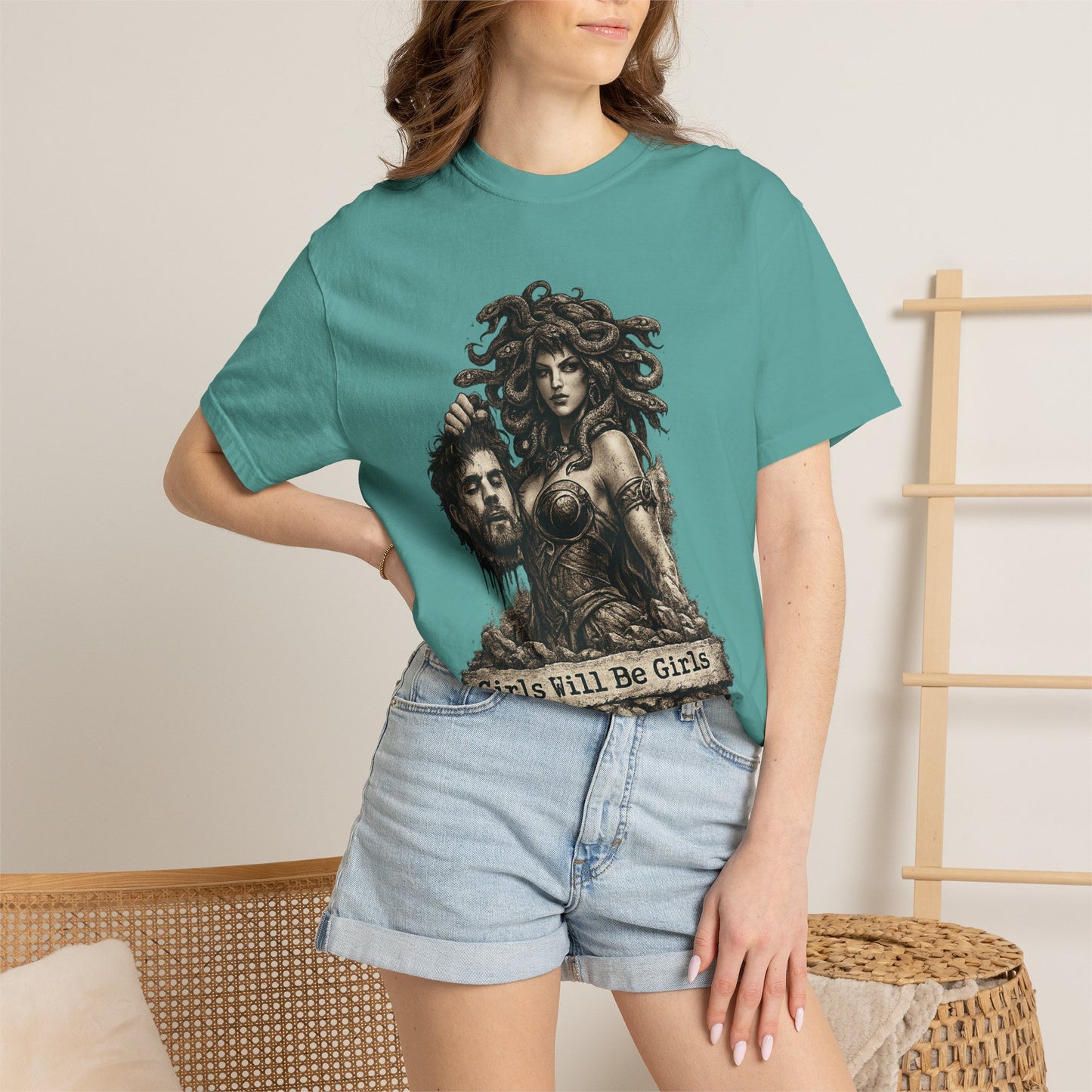 Medusa Graphic T-Shirt — 'Girls Will Be Girls' Mythic Punk Tee
