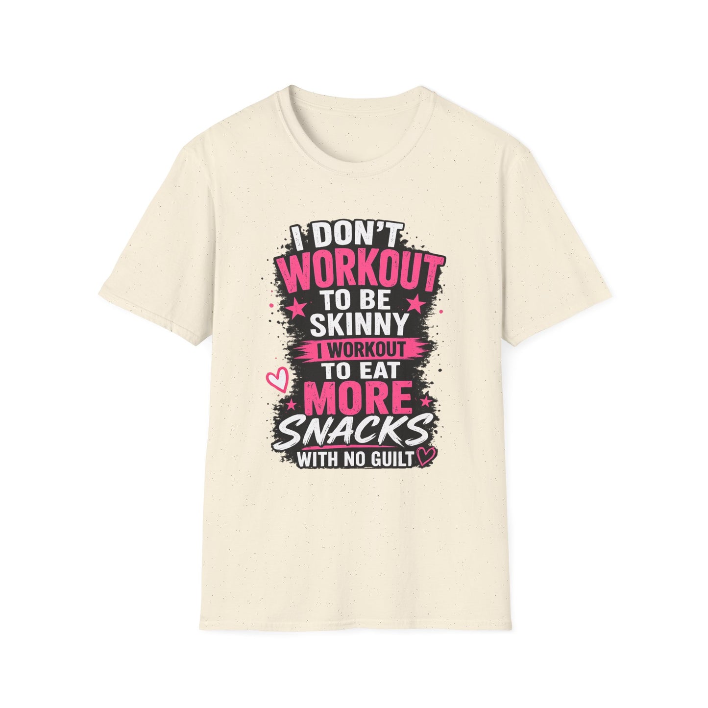 Workout & Snacks T-Shirt — “I Don’t Workout to Be Skinny” Funny Fitness Tee