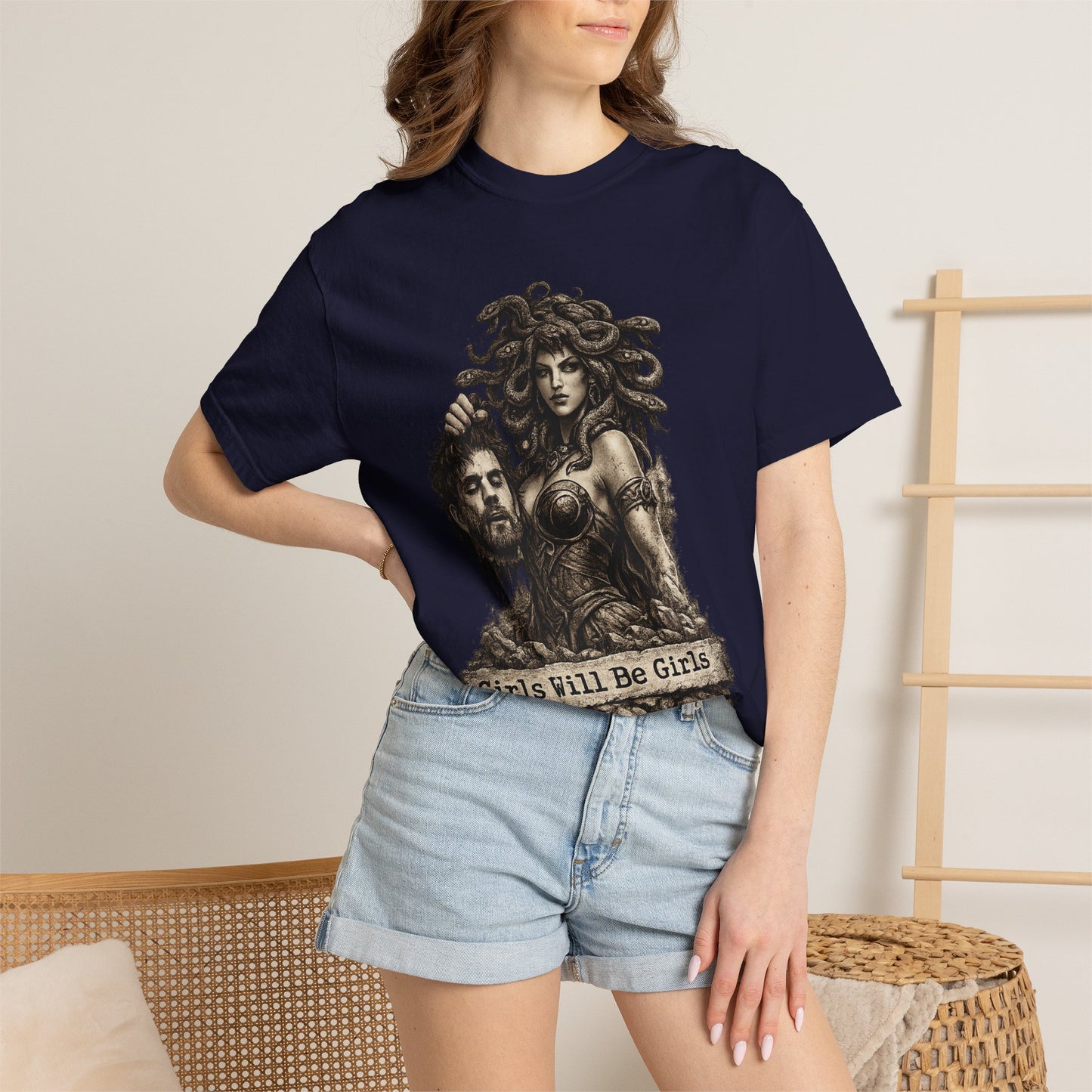 Medusa Graphic T-Shirt — 'Girls Will Be Girls' Mythic Punk Tee
