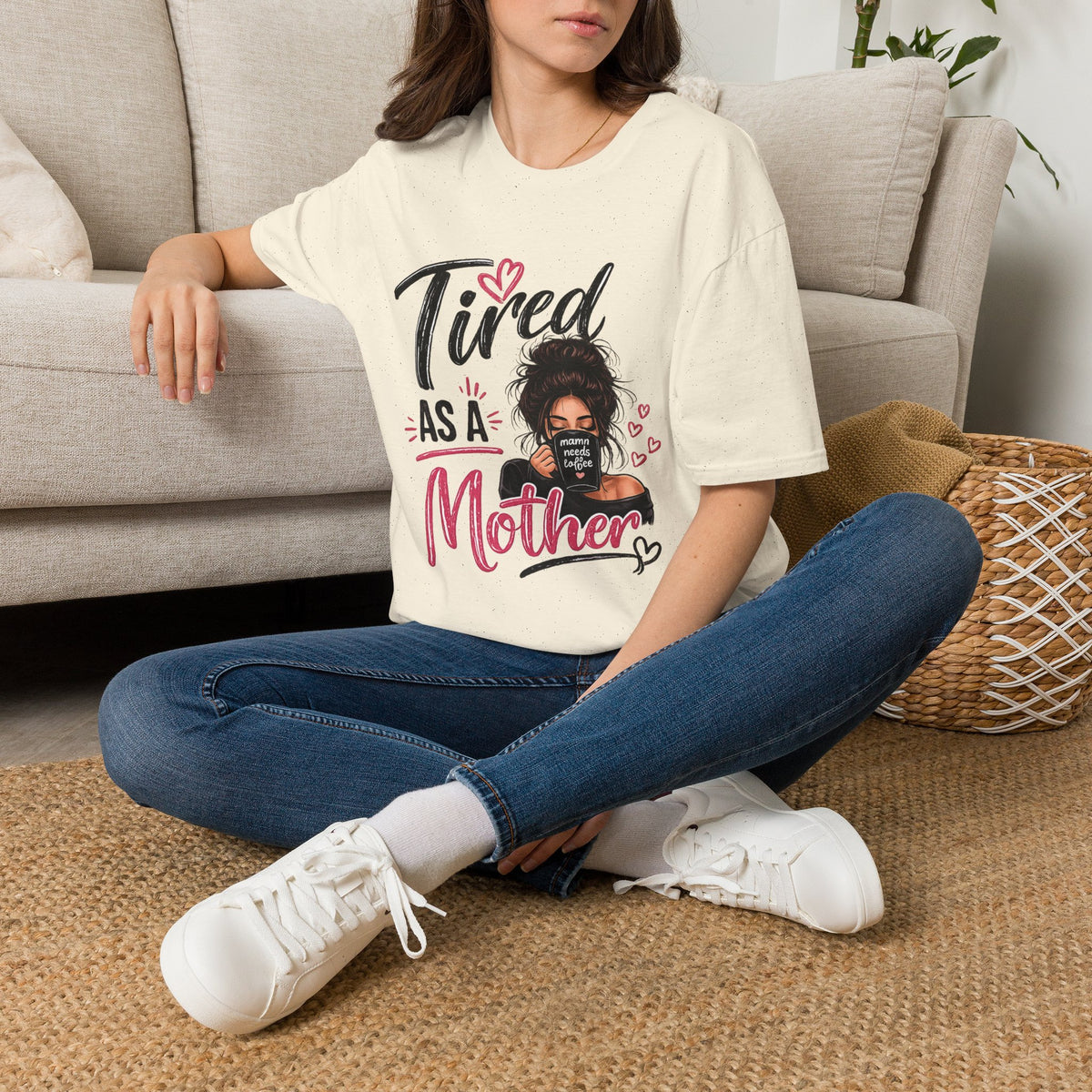 T-Shirt — "Tired as a Mother" Graphic Tee — Funny Mom Gift
