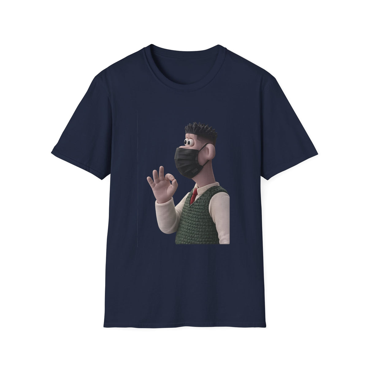 Fairs Cartoon Character T-Shirt — Cute 3D Guy Wearing Face Mask Tee