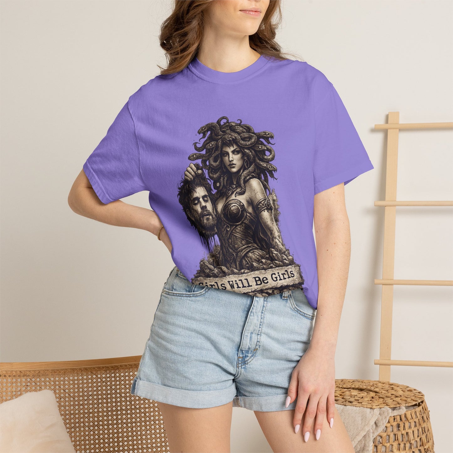 Medusa Graphic T-Shirt — 'Girls Will Be Girls' Mythic Punk Tee