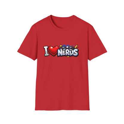 I Heart Nerds T-Shirt — Retro Pop Art "I  Nerds" Graphic Tee for Geek Pride