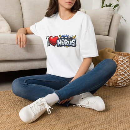 I Heart Nerds T-Shirt — Retro Pop Art "I  Nerds" Graphic Tee for Geek Pride