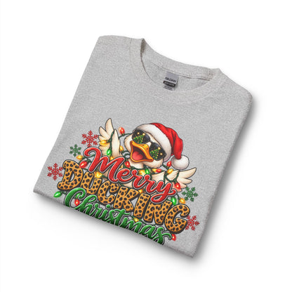 Merry Cheeky Christmas Long Sleeve Tee — Santa Duck Holiday Shirt