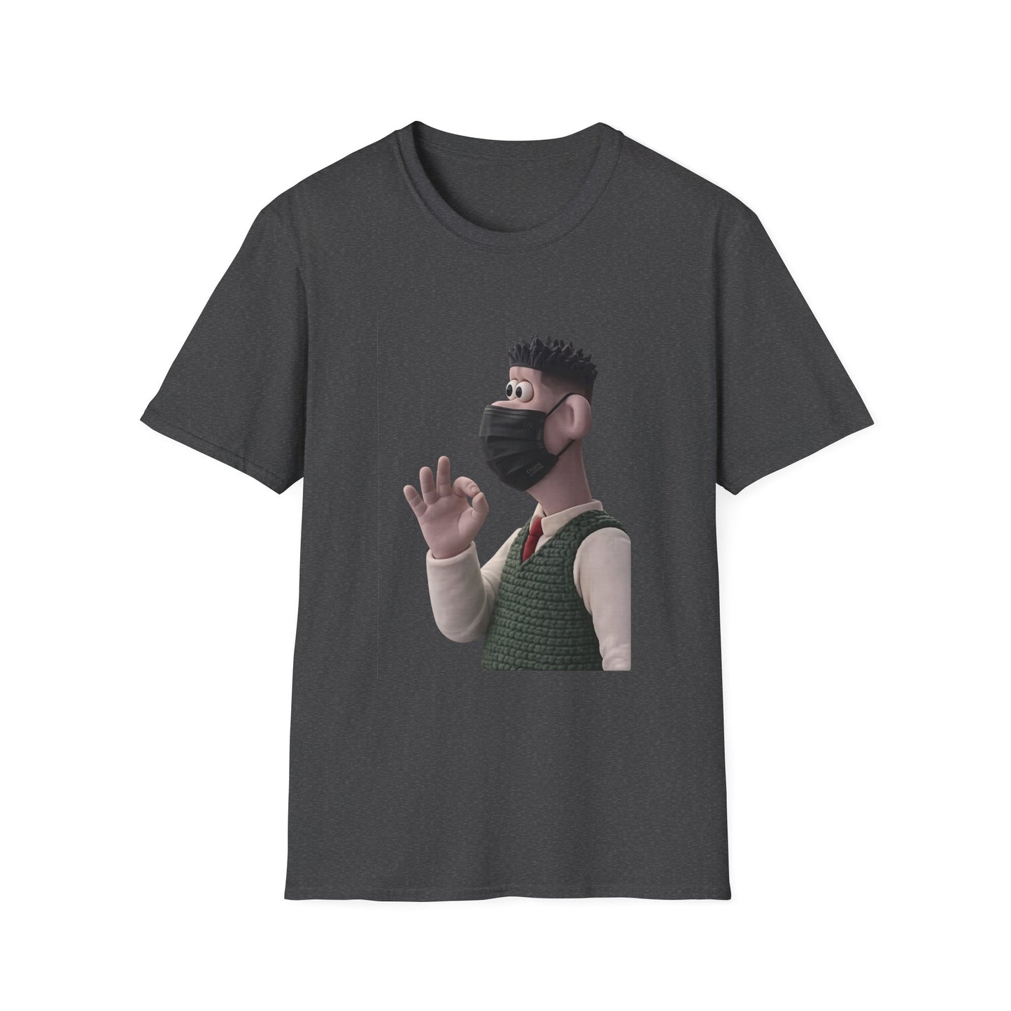 Fairs Cartoon Character T-Shirt — Cute 3D Guy Wearing Face Mask Tee