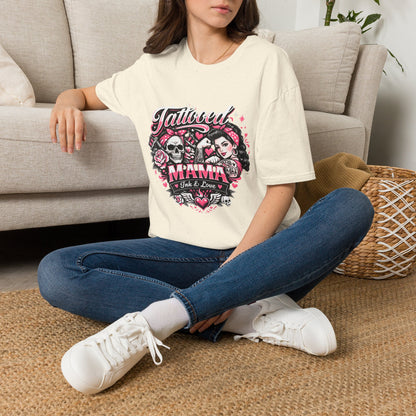 Tattooed Mama T-Shirt — Retro Rockabilly Skull & Rose Design