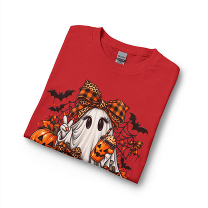 Halloween Ghost with Pumpkins Long Sleeve Tee