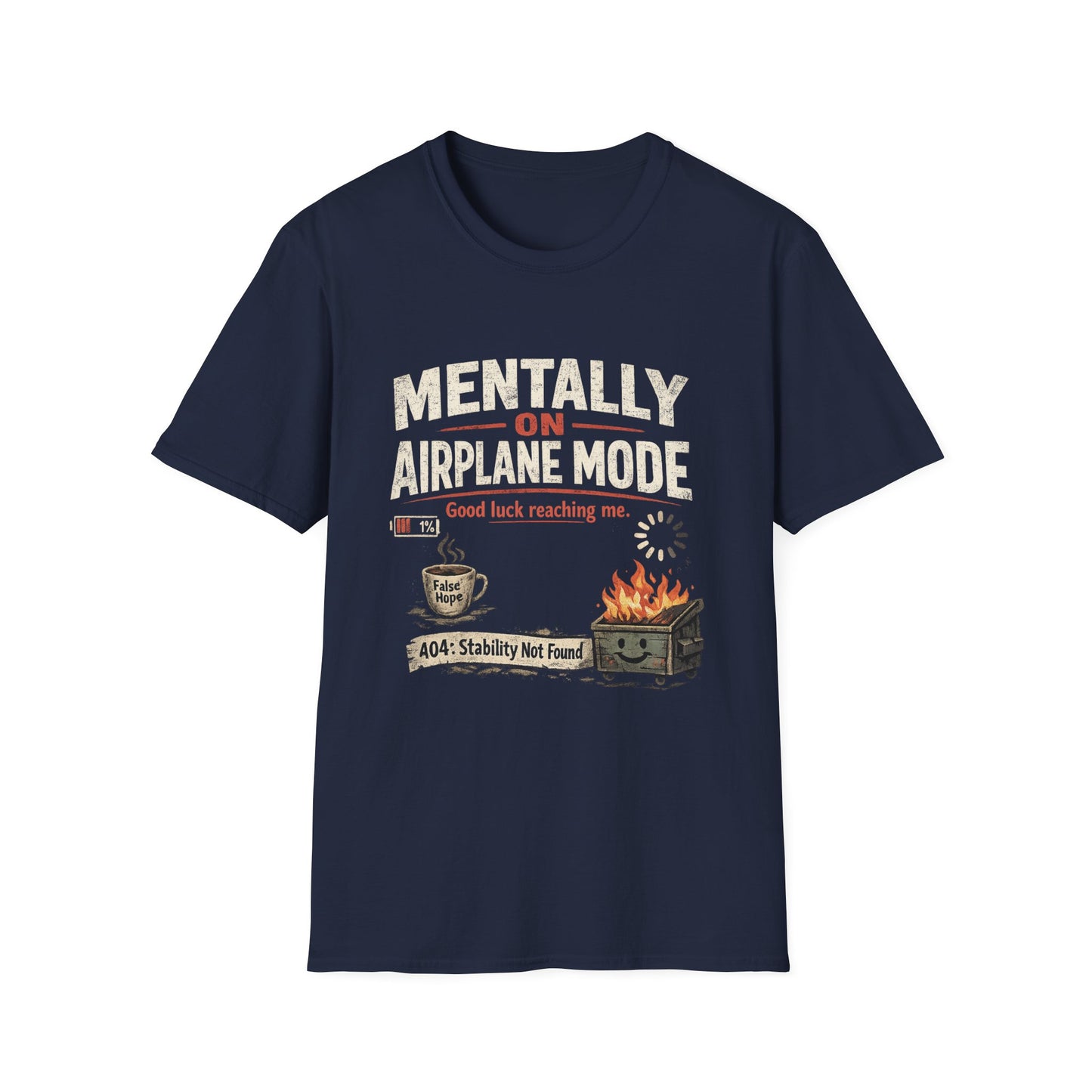 Women’s/Mens Tee: "Mentally on Airplane Mode" T-Shirt — Funny Travel/Introvert Graphic Tee