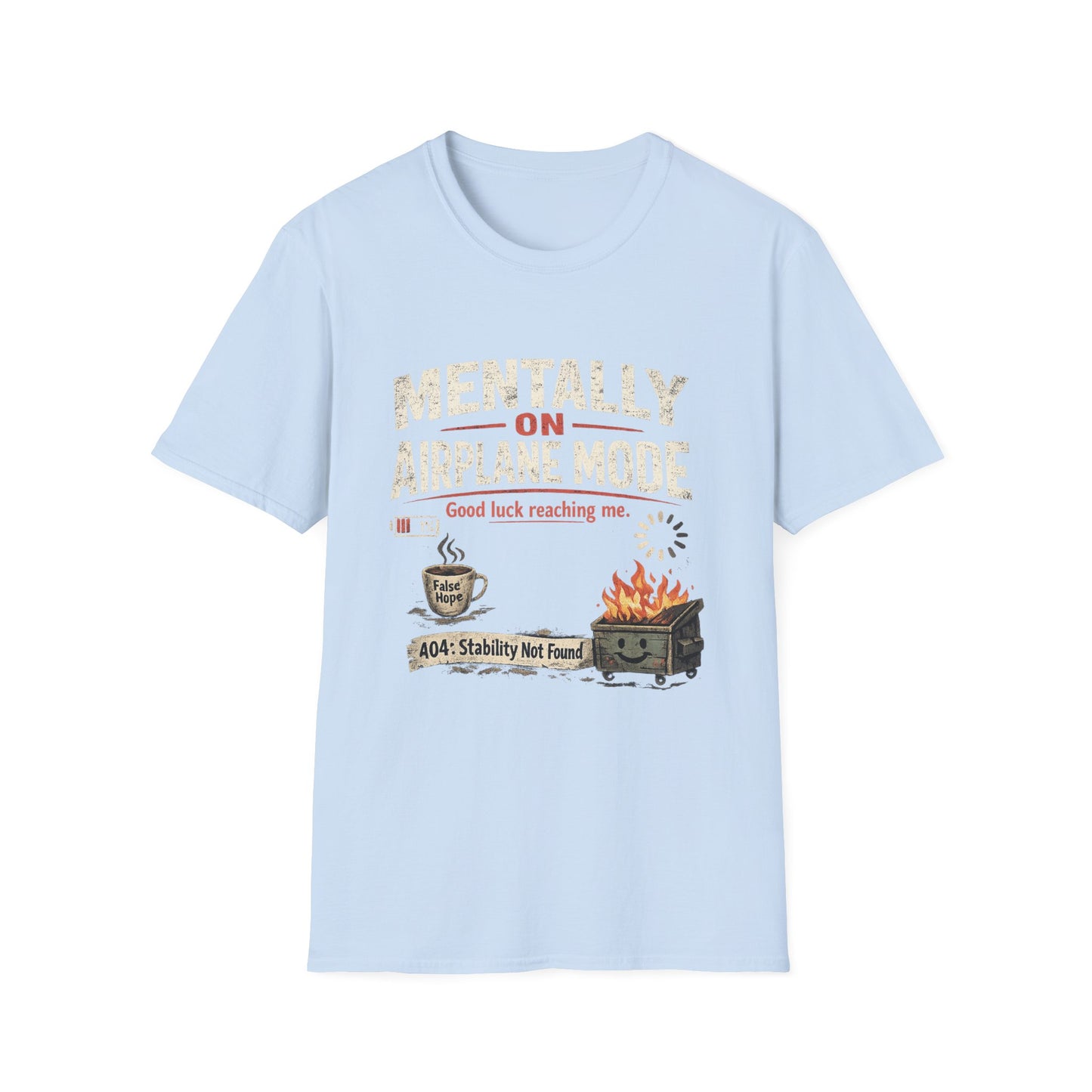 Women’s/Mens Tee: "Mentally on Airplane Mode" T-Shirt — Funny Travel/Introvert Graphic Tee