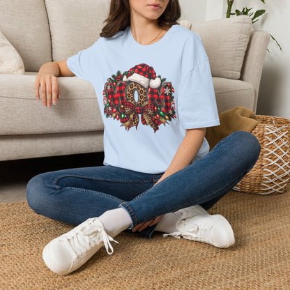 Christmas Mom T-Shirt – Holiday Plaid Santa Hat Café Design