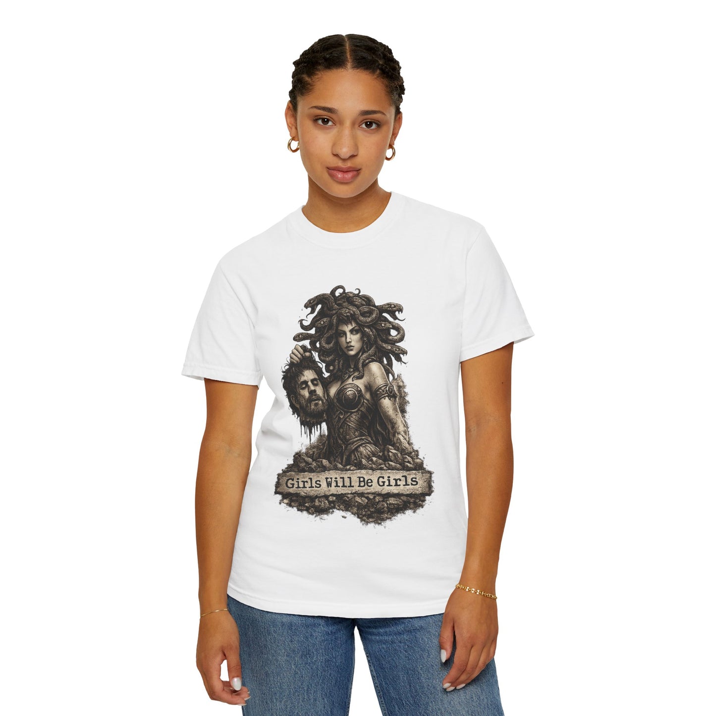 Medusa Graphic T-Shirt — 'Girls Will Be Girls' Mythic Punk Tee