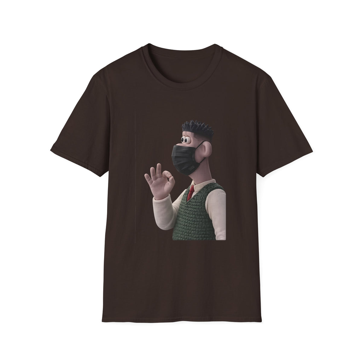 Fairs Cartoon Character T-Shirt — Cute 3D Guy Wearing Face Mask Tee