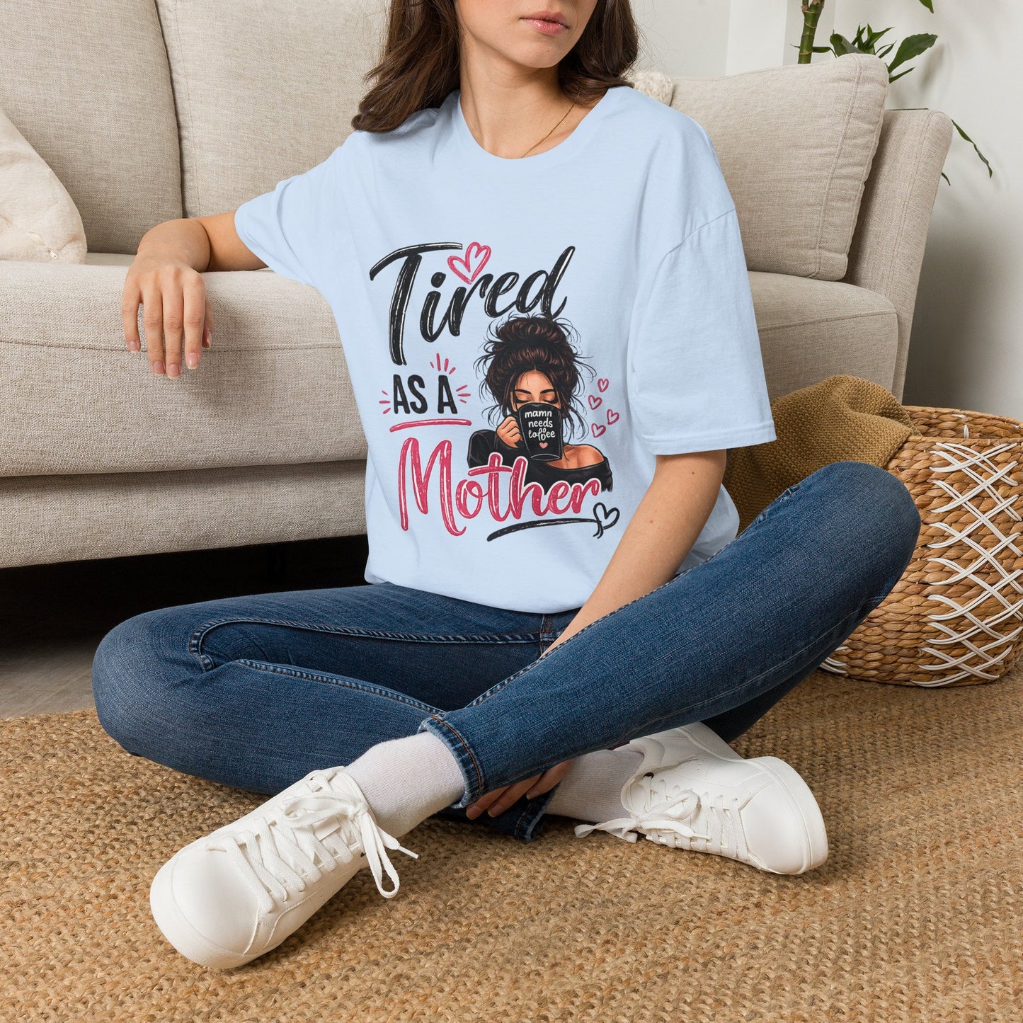 T-Shirt — "Tired as a Mother" Graphic Tee — Funny Mom Gift