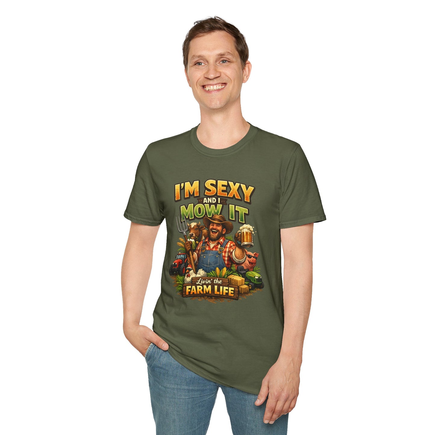 I'm Sexy and I Mow It T-Shirt — Funny Farmer Lawn Care Graphic Tee