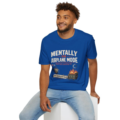Women’s/Mens Tee: "Mentally on Airplane Mode" T-Shirt — Funny Travel/Introvert Graphic Tee