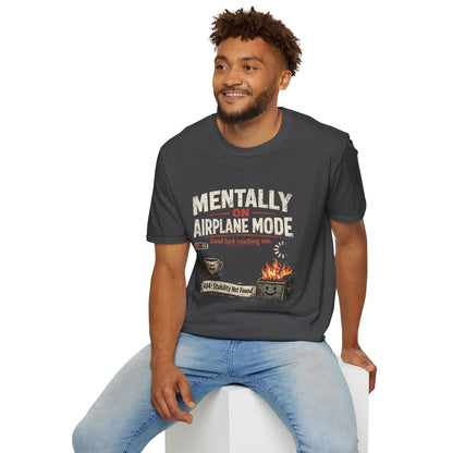 Women’s/Mens Tee: "Mentally on Airplane Mode" T-Shirt — Funny Travel/Introvert Graphic Tee