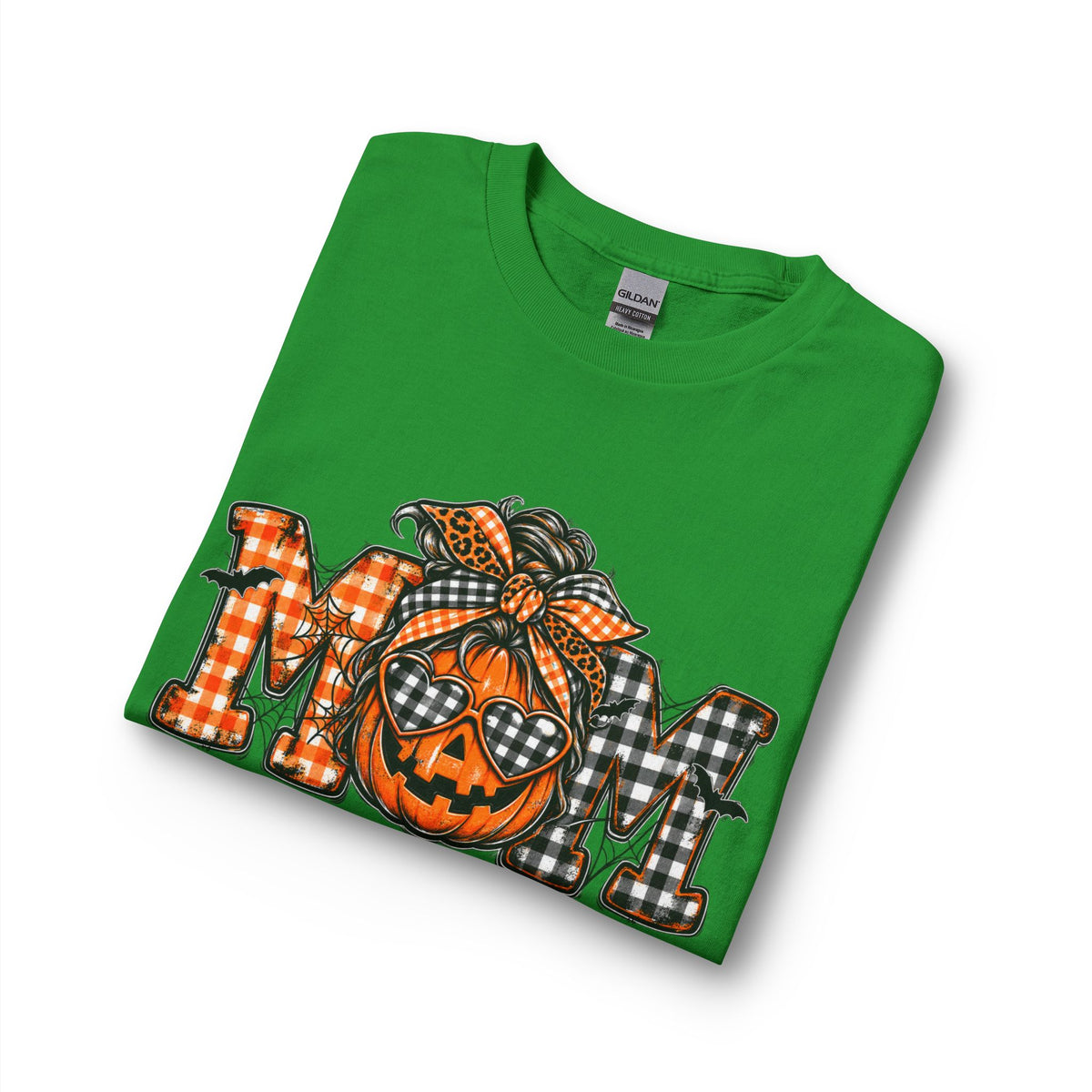 Halloween MOM Pumpkin Plaid Long Sleeve Tee