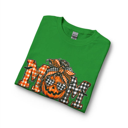 Halloween MOM Pumpkin Plaid Long Sleeve Tee