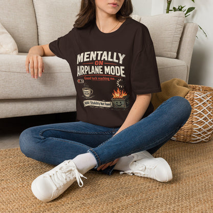 Women’s/Mens Tee: "Mentally on Airplane Mode" T-Shirt — Funny Travel/Introvert Graphic Tee