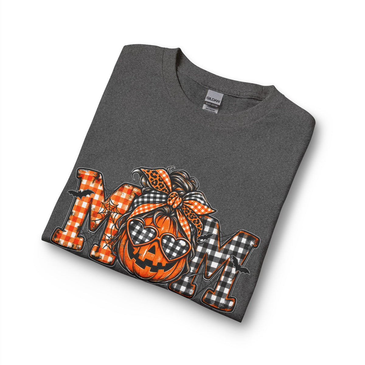 Halloween MOM Pumpkin Plaid Long Sleeve Tee