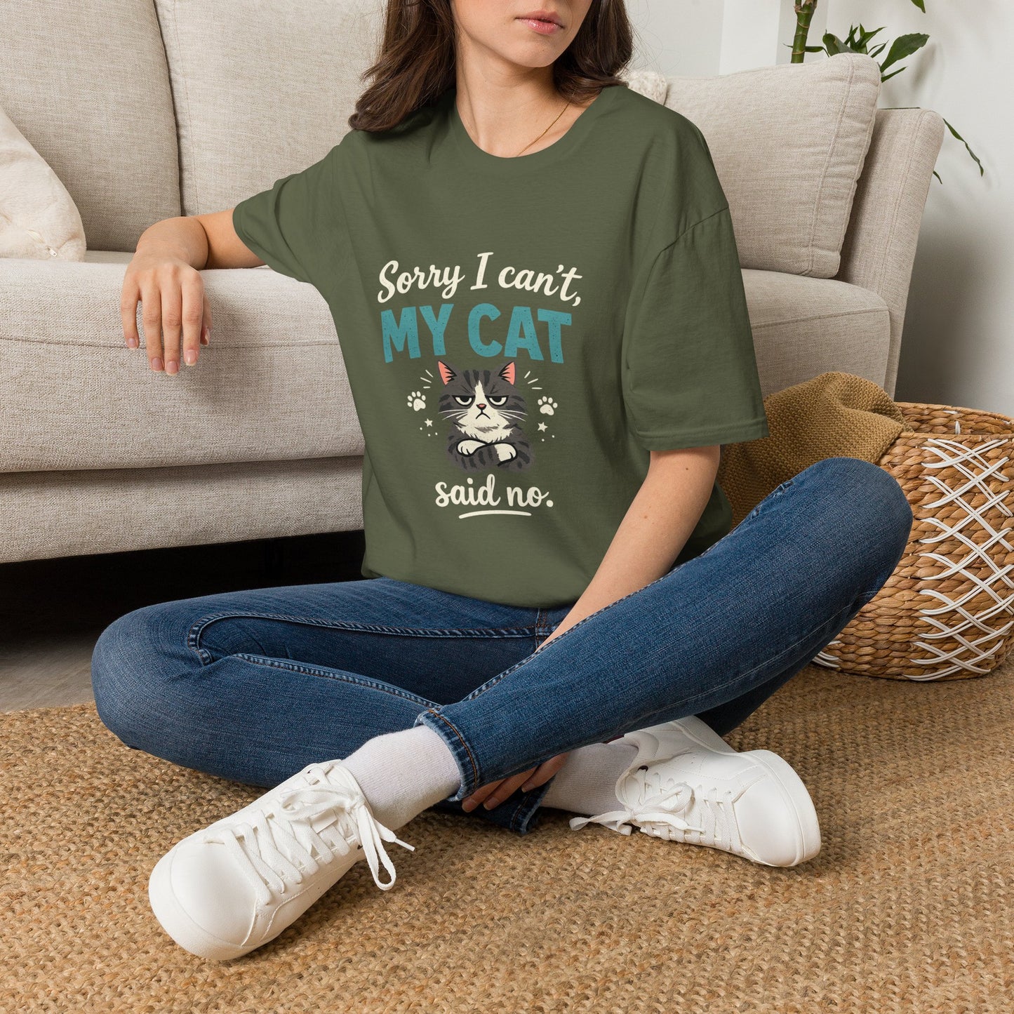 Sorry I Can't, My Cat Said No T-Shirt