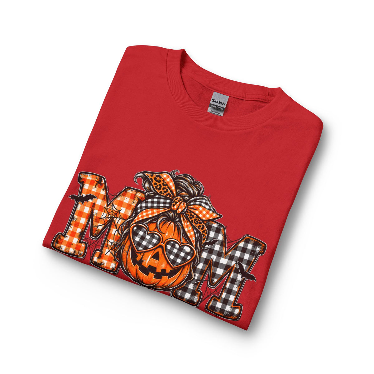 Halloween MOM Pumpkin Plaid Long Sleeve Tee