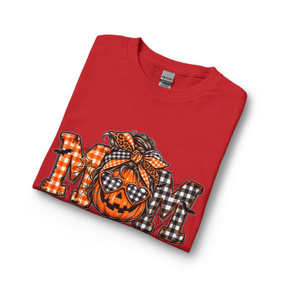 Halloween MOM Pumpkin Plaid Long Sleeve Tee