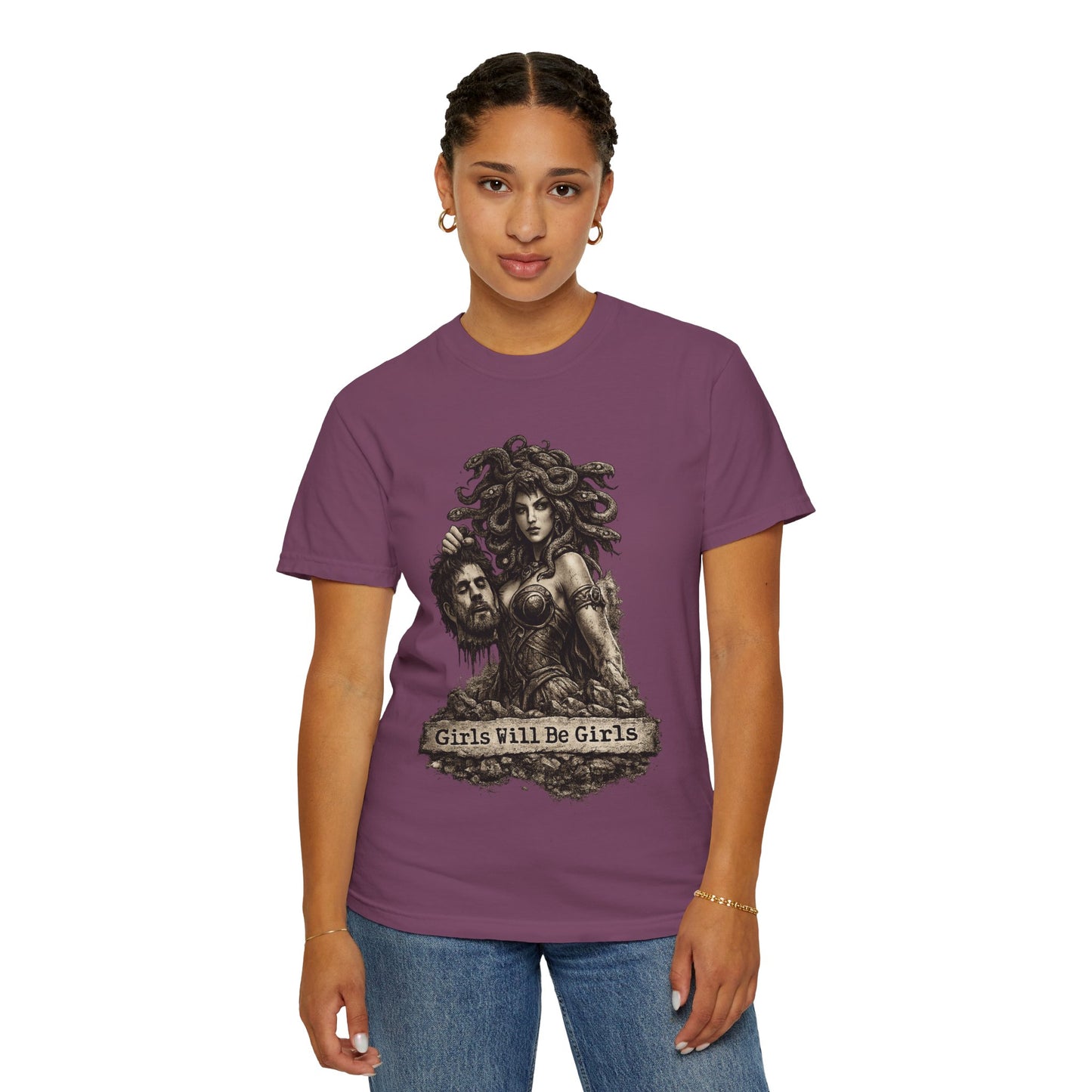 Medusa Graphic T-Shirt — 'Girls Will Be Girls' Mythic Punk Tee