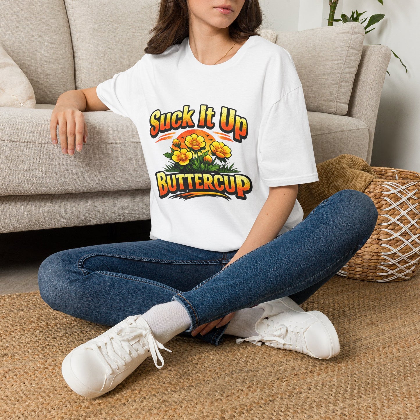 T‑Shirt — "Suck It Up Buttercup" Floral Graphic Tee