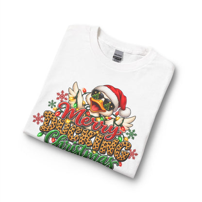 Merry Cheeky Christmas Long Sleeve Tee — Santa Duck Holiday Shirt