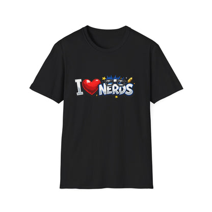 I Heart Nerds T-Shirt — Retro Pop Art "I  Nerds" Graphic Tee for Geek Pride