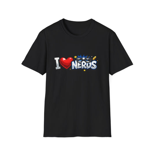 I Heart Nerds T-Shirt — Retro Pop Art "I  Nerds" Graphic Tee for Geek Pride
