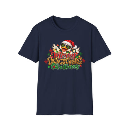 Merry Ducking Christmas T-Shirt — Santa Hat Sunglasses Holiday Tee