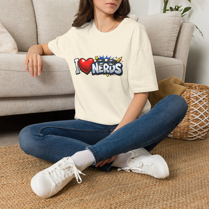 I Heart Nerds T-Shirt — Retro Pop Art "I  Nerds" Graphic Tee for Geek Pride