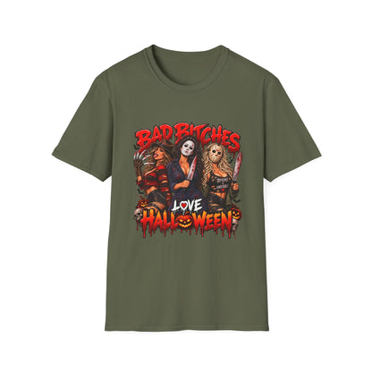 Bad Bitches Love Halloween T-Shirt — Horror Villain Women Graphic Tee