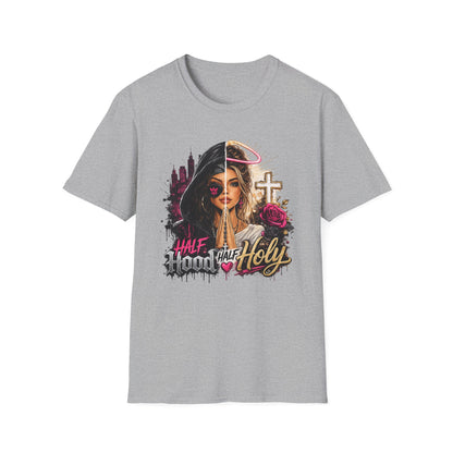 Half Bad Half Holy T-Shirt — Dual-Face Angel & Rebel Graphic Tee