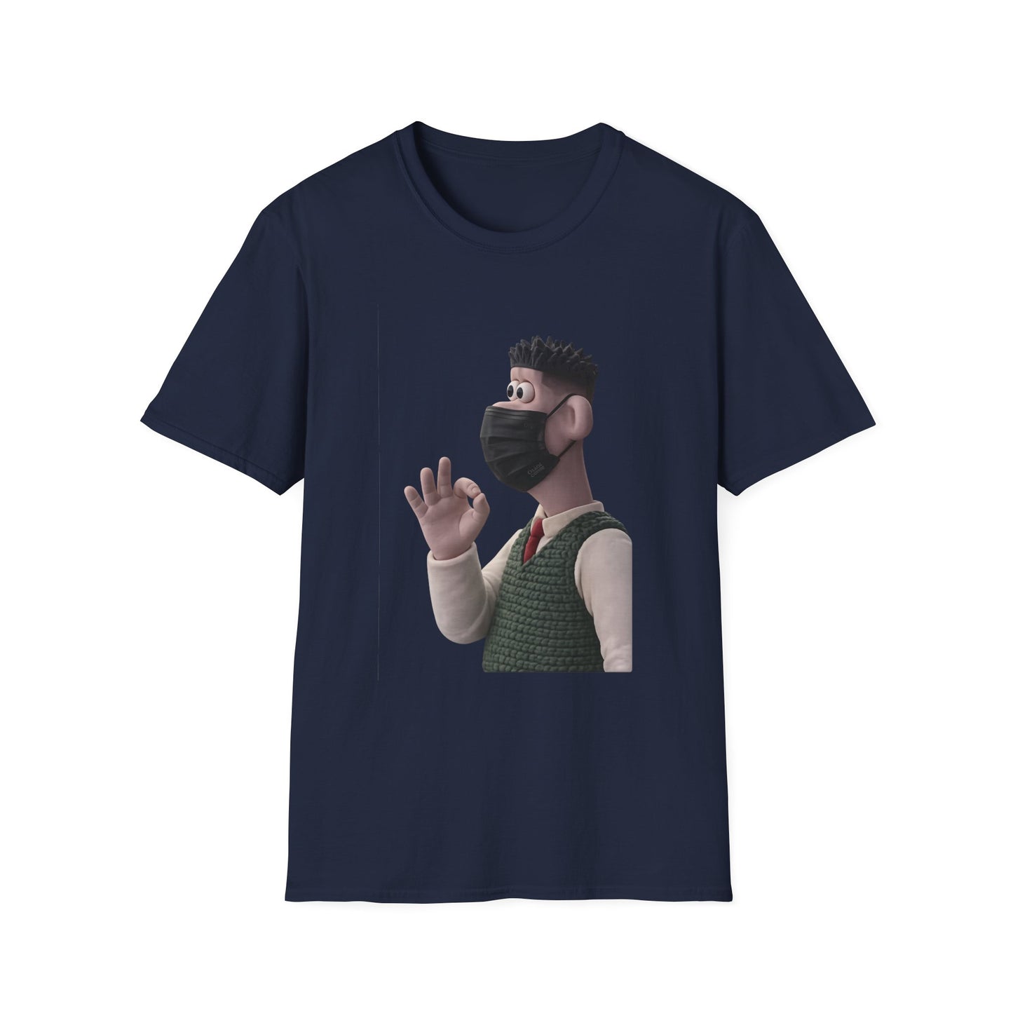 Fairs Cartoon Character T-Shirt — Cute 3D Guy Wearing Face Mask Tee