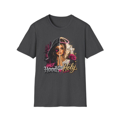 Half Bad Half Holy T-Shirt — Dual-Face Angel & Rebel Graphic Tee