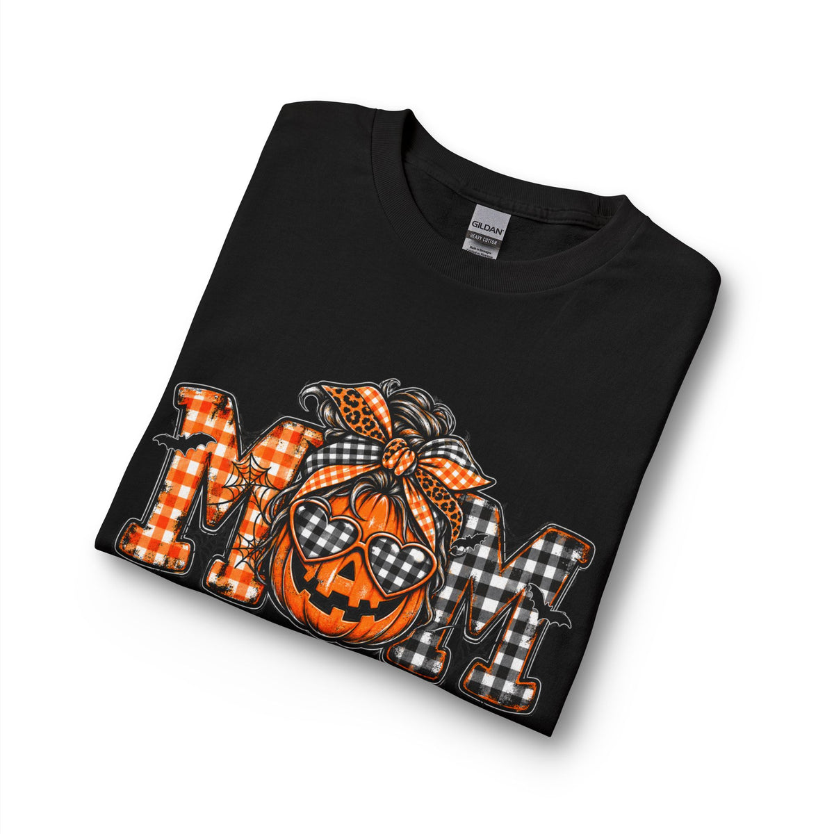 Halloween MOM Pumpkin Plaid Long Sleeve Tee