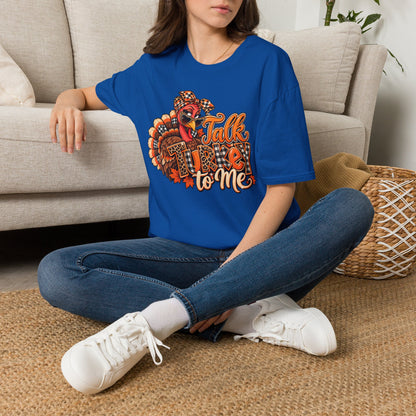 Talk Turkey to Me T-Shirt — Funny Thanksgiving Turkey Graphic Tee