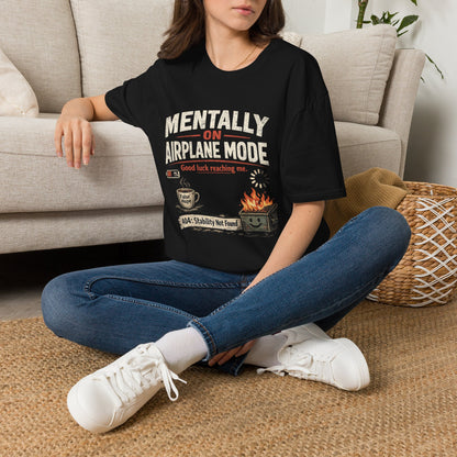 Women’s/Mens Tee: "Mentally on Airplane Mode" T-Shirt — Funny Travel/Introvert Graphic Tee