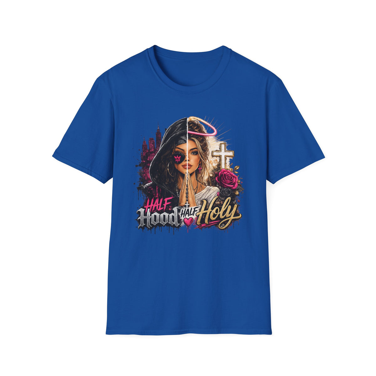 Half Bad Half Holy T-Shirt — Dual-Face Angel & Rebel Graphic Tee