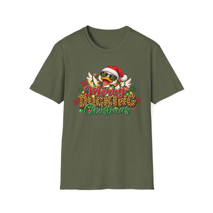 Merry Ducking Christmas T-Shirt — Santa Hat Sunglasses Holiday Tee