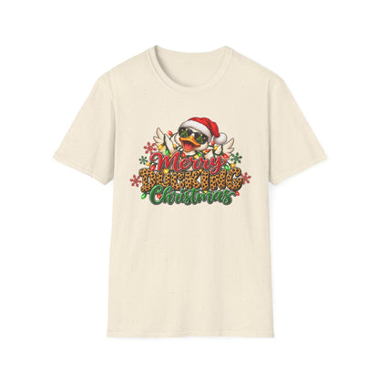 Merry Ducking Christmas T-Shirt — Santa Hat Sunglasses Holiday Tee