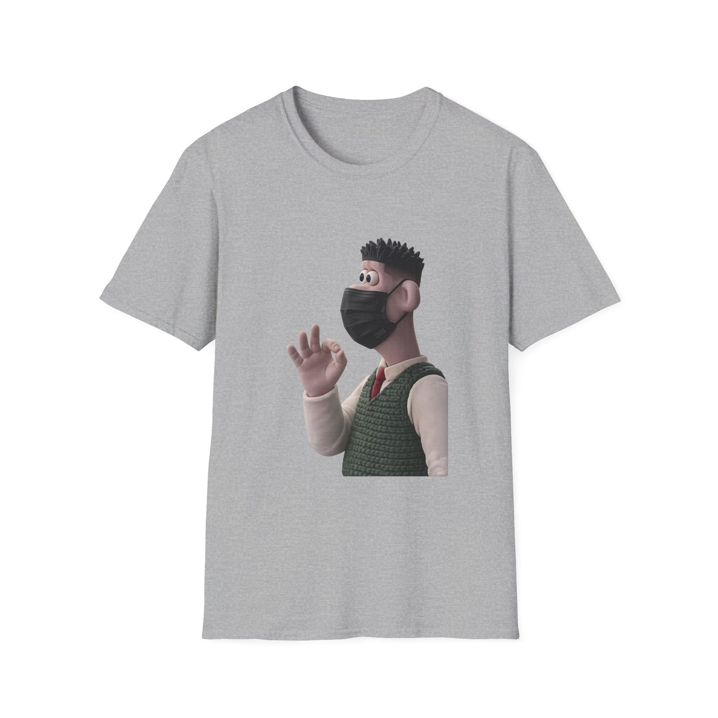 Fairs Cartoon Character T-Shirt — Cute 3D Guy Wearing Face Mask Tee