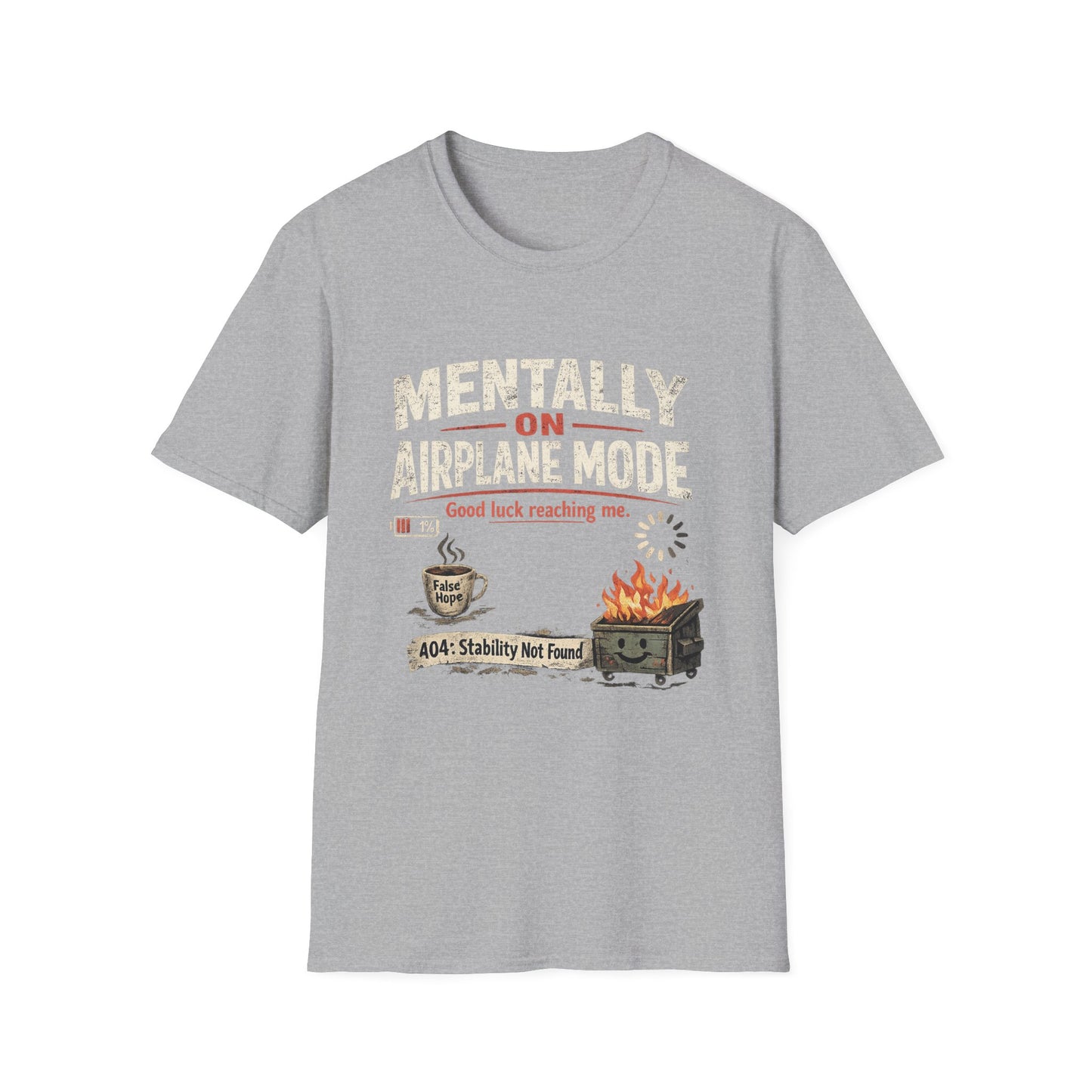 Women’s/Mens Tee: "Mentally on Airplane Mode" T-Shirt — Funny Travel/Introvert Graphic Tee
